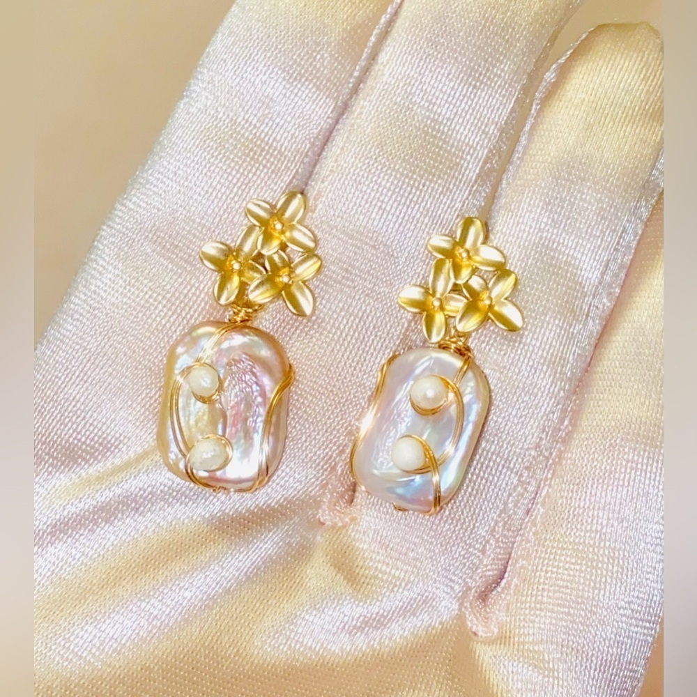 ⭐️ Baroque Pearls handmade earrings. Luxury jewelry ⭐️